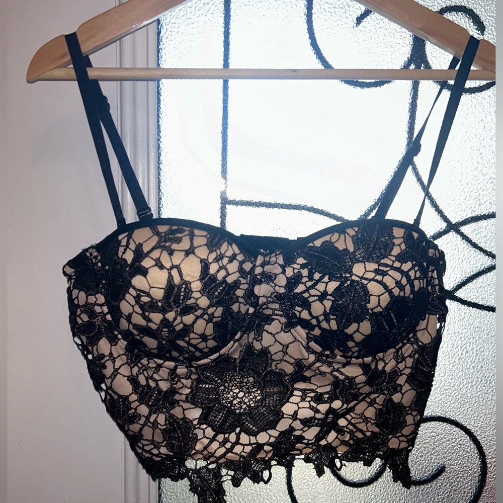 BEBE corset beige and black top size L